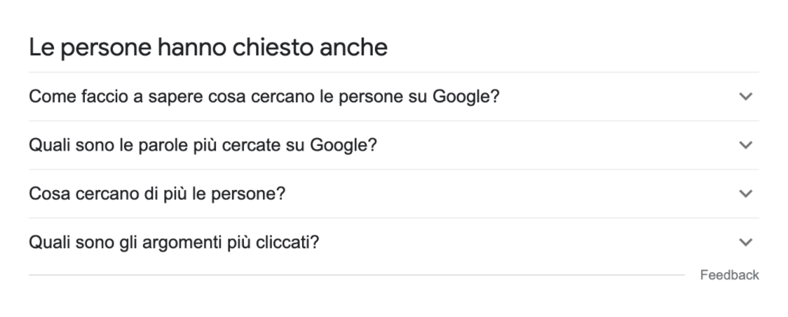 Usare la funzione le persone hanno chiesto anche per la keyword research